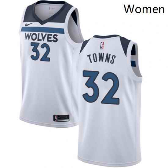 Womens Nike Minnesota Timberwolves 32 Karl Anthony Towns Swingman White NBA Jersey Association Edition